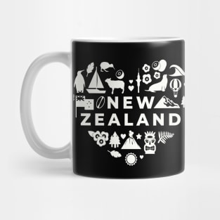 New Zealand Icons in a Heart Shape // Kiwi Pride Mug